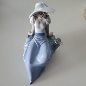 Elegant Lady Figurine in Blue Dress